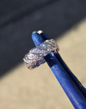 14k white gold diamond estate eternity band - size 4.5