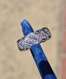 14k white gold diamond estate eternity band - size 4.5