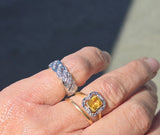 14k white gold diamond estate eternity band - size 4.5