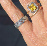 14k white gold diamond estate eternity band - size 4.5