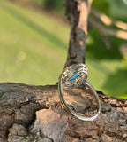 platinum Edwardian turquoise & mine cut diamond halo ring