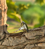 18ct gold two-tone hematite antique ring