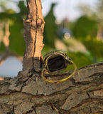 18ct gold two-tone hematite antique ring