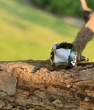 18ct gold two-tone hematite antique ring