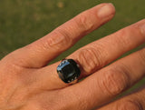 18ct gold two-tone hematite antique ring