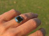 18ct gold two-tone hematite antique ring