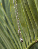 platinum European cut diamond bezel estate pendant necklace