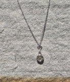 platinum European cut diamond bezel estate pendant necklace