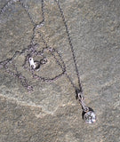 platinum European cut diamond bezel estate pendant necklace