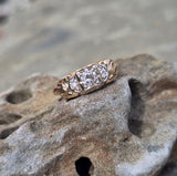 14k gold two-tone diamond antique estate engagement ring