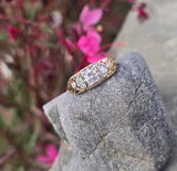 14k gold two-tone diamond antique estate engagement ring
