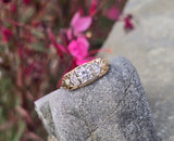 14k gold two-tone diamond antique estate engagement ring
