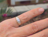 14k gold two-tone diamond antique estate engagement ring