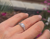 18k gold white gold c.1920's DECO filigree pearl ring -