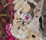 18ct white gold ruby and diamond antique Deco ring