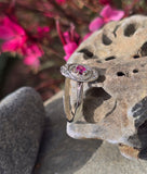 18ct white gold ruby and diamond antique Deco ring
