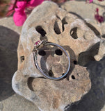 18ct white gold ruby and diamond antique Deco ring