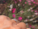 18ct white gold ruby and diamond antique Deco ring