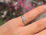 14k gold two-tone diamond antique estate engagement ring