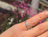 14k gold two-tone diamond antique estate engagement ring