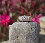 14k gold two-tone diamond antique estate engagement ring