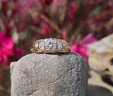 14k gold two-tone diamond antique estate engagement ring