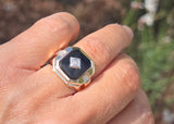 10k gold onyx and diamond vintage ring