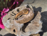 14k gold Euro cut diamond estate band ring