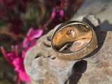 14k gold Euro cut diamond estate band ring