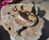 14k gold Euro cut diamond estate band ring
