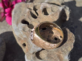 14k gold Euro cut diamond estate band ring