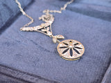 platinum and 18ct Art Deco c.1920's diamond antique necklace pendant