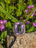 14k two-one gold c.1920's filigree Art Deco amethyst & seed pearl antique ring