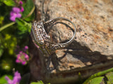 14k two-one gold c.1920's filigree Art Deco amethyst & seed pearl antique ring