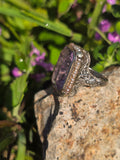 14k two-one gold c.1920's filigree Art Deco amethyst & seed pearl antique ring