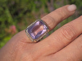 14k two-one gold c.1920's filigree Art Deco amethyst & seed pearl antique ring