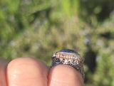 14k two-one gold c.1920's filigree Art Deco amethyst & seed pearl antique ring