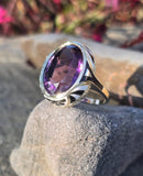 14k gold Art Deco amethyst & enamel antique ring