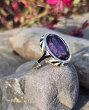14k gold Art Deco amethyst & enamel antique ring