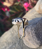 14k gold Art Deco amethyst & enamel antique ring