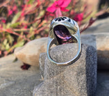 14k gold Art Deco amethyst & enamel antique ring