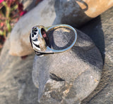 14k gold Art Deco amethyst & enamel antique ring