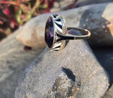 14k gold Art Deco amethyst & enamel antique ring