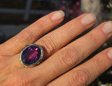 14k gold Art Deco amethyst & enamel antique ring