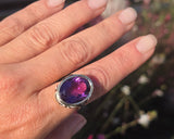 14k gold Art Deco amethyst & enamel antique ring