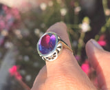 14k gold Art Deco amethyst & enamel antique ring