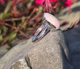14k white gold filigree c.1920's opal ring