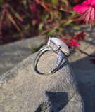 14k white gold filigree c.1920's opal ring