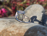 14k white gold filigree c.1920's opal ring