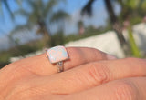 14k white gold filigree c.1920's opal ring